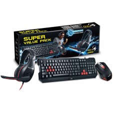 KIT GAMING TECLADO MOUSE E HEADSET PRETO USB KMH-200 GENIUS